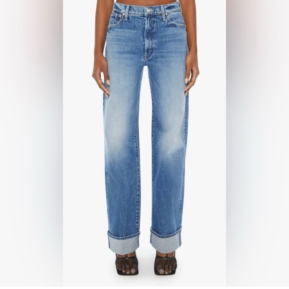 MOTHER The Dodger Skimp Cuff Light Blue Straight Leg Jeans - Low Rise